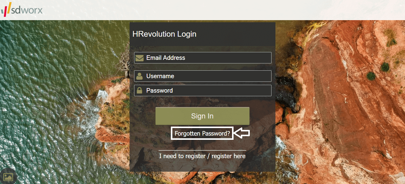 click-on-forgot-password-in-sdworx-portal